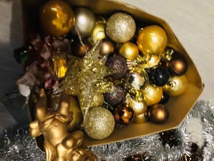 Photo of free Black Christmas tree and baubles (Coley RG1) #2