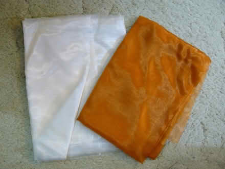 Photo of free Small amount of orange & cream sheer fabric (Kempsey WR5) #1