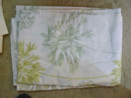 Photo of free Small amount of fabric. Cream with green allium design. (Kempsey WR5) #1