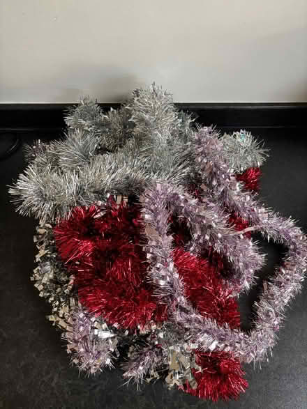 Photo of free Tinsel and small Christmas sack (Wigston Magna) #1