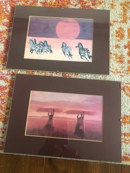 Photo of free 2 African prints in glass frames (Bedfont TW14) #1