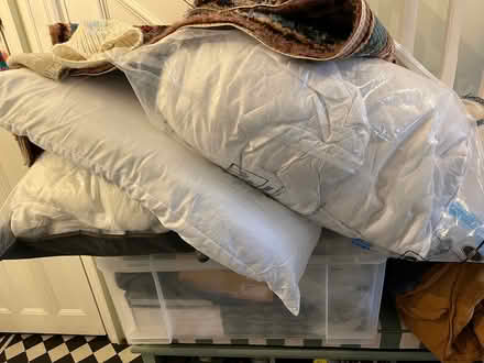 Photo of free 2 single duvets, 2 pillows (W3 Acton) #1