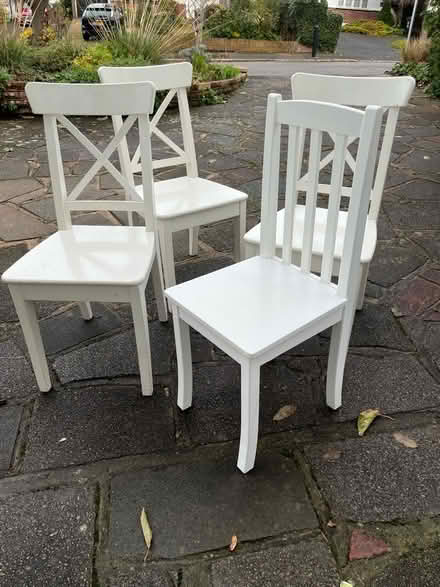Photo of free 4 white wood dining chairs (Sanderstead CR2) #3