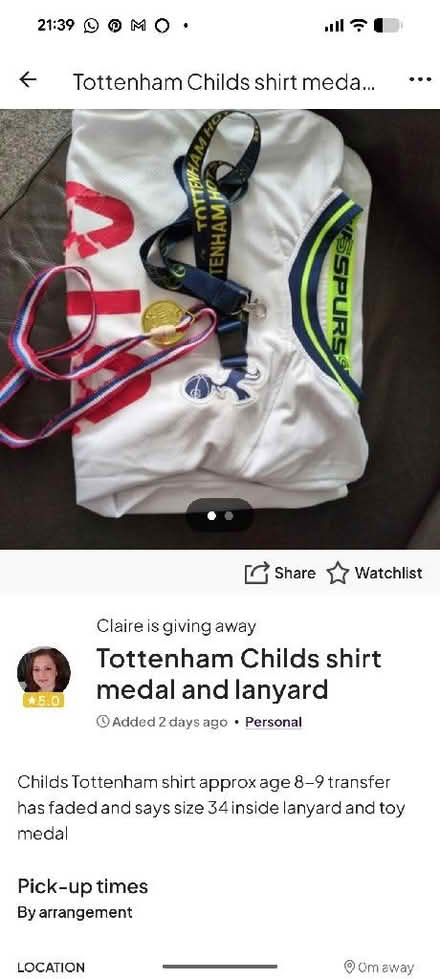 Photo of free Tottenham kids shirt (Kempston MK42) #1