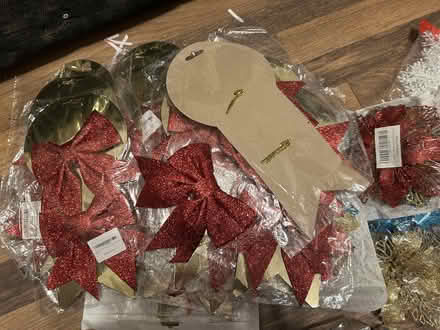 Photo of free Christmas decorations bells, poinsettias ribbon, bows, tinsel (Kenilworth CV8) #2