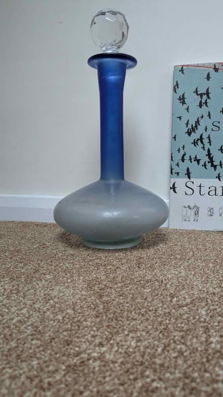 Photo of free Tall blue glass bottle (Hollingdean BN1) #1
