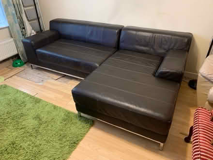 Photo of free L-shaped Fake Leather Couch (Clondalkin, Dublin) #1