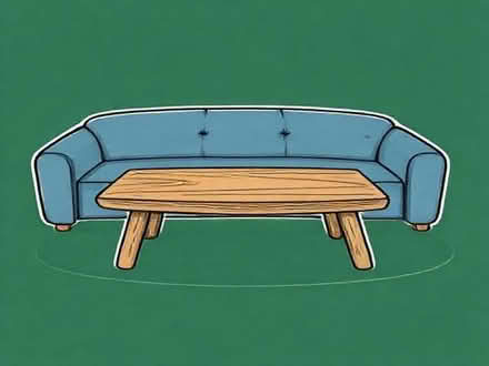 Photo of free Blue fabric / oak coffee table (Walton Summit PR5) #1