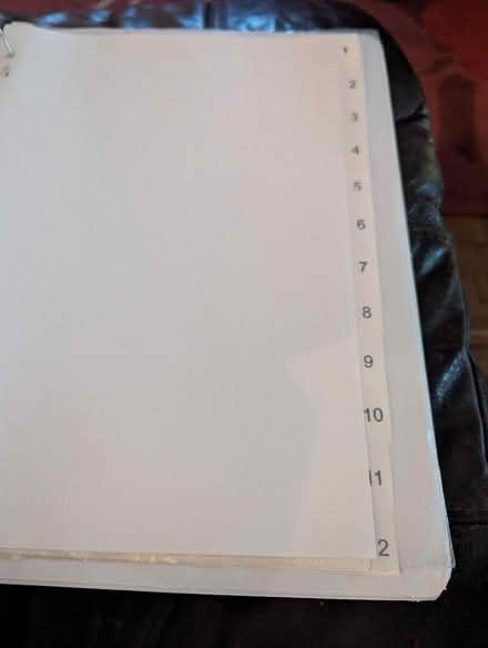 Photo of free Number dividers for A4 folder & folder (Shippon OX13) #1