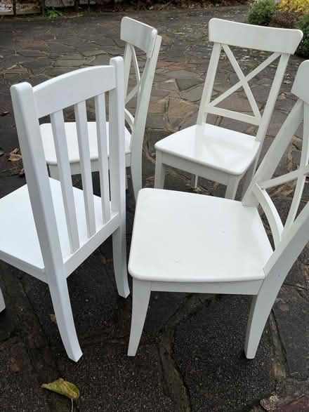 Photo of free 4 white wood dining chairs (Sanderstead CR2) #2