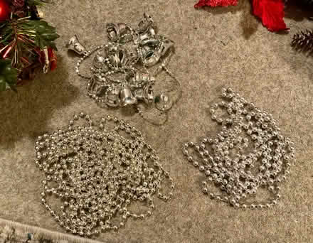 Photo of free Silver Coloured Christmas Decorations. Beads & Bells. (Kendal LA9) #1
