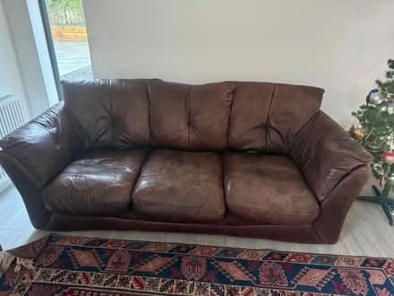 Photo of free Brown 3 seater leather sofa (Craigleith EH4) #1