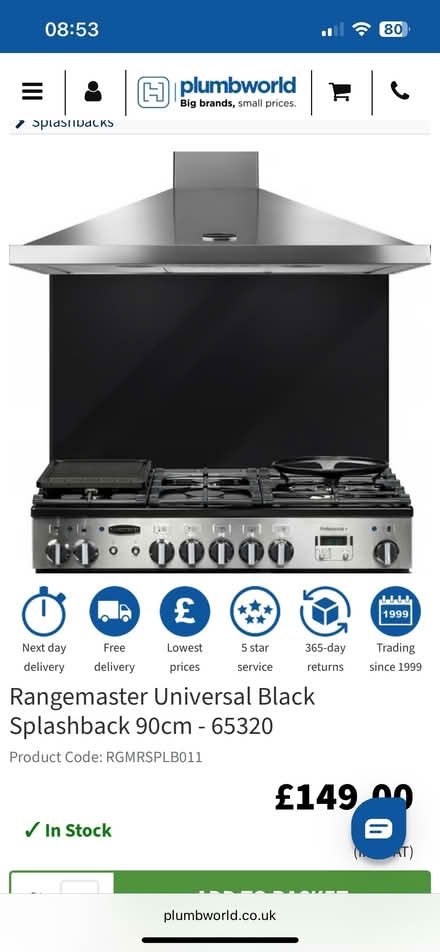 Photo of free Black metal cooker splashback (Botley Road, Oxford OX2) #2