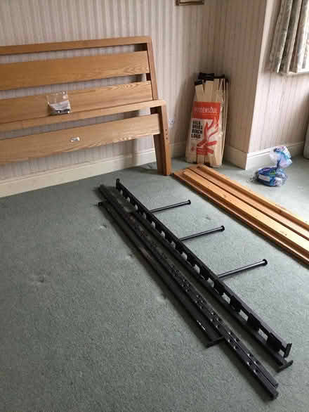 Photo of free Benson wood framed double bed (Formby) #1