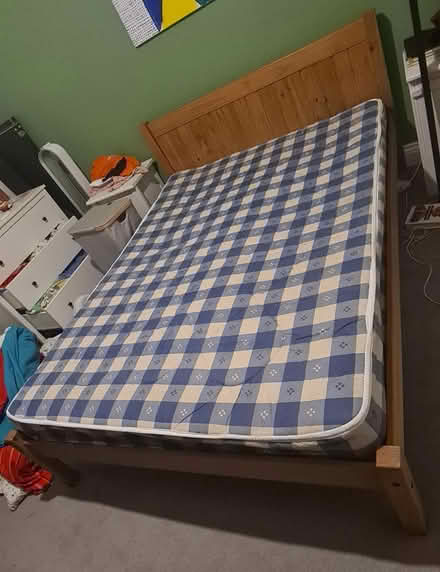Photo of free Double bed mattress + wooden frame (N17 Tottenham Hale) #1