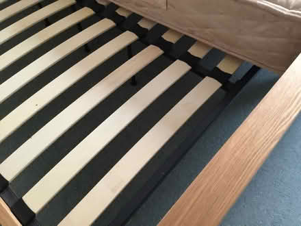 Photo of free Benson wood framed double bed (Formby) #4