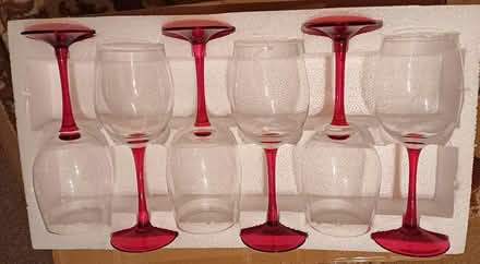 Photo of free Set of 6 red stem wine glasses (Bilton CV22) #1