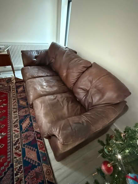 Photo of free Brown 3 seater leather sofa (Craigleith EH4) #3