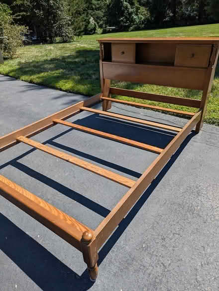 Photo of free Full size bed w/ headboard storage (River Plaza area) #1