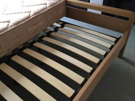 Photo of free Benson wood framed double bed (Formby) #3