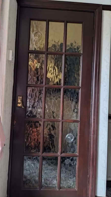 Photo of free Wooden door with glass and handles 76x197cm (Pitsmoor S3) #1