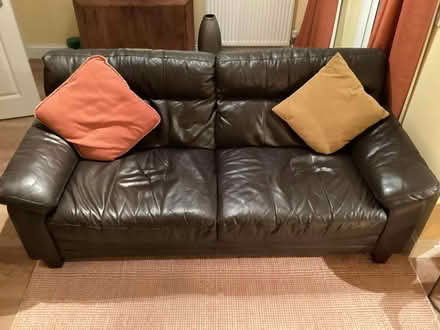 Photo of free Leather sofa (Eynesbury PE19) #1