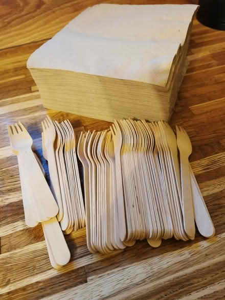 Photo of free Wooden forks and napkins (Leominster HR6) #1