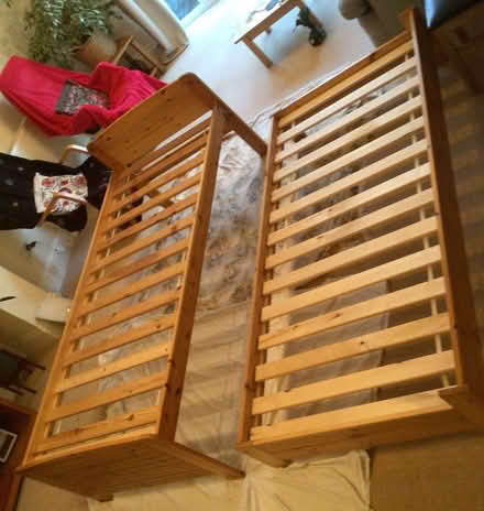 Photo of free Solid pine single bed with guest pullout bed (Townsend AL3) #3