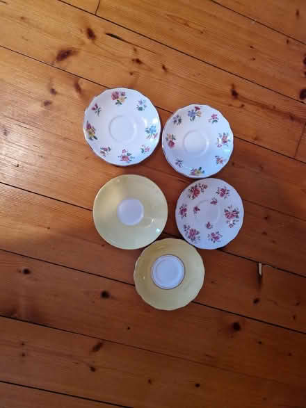 Photo of free 5 bone china saucers (Juniper Green, EH14) #1