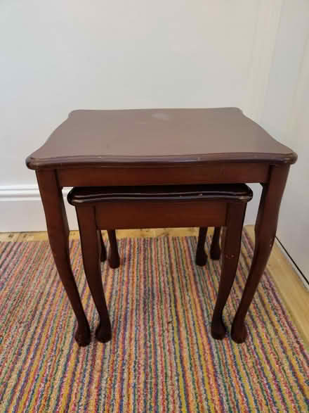 Photo of free 2x wooden nesting occasional tables (Harborne B17) #1