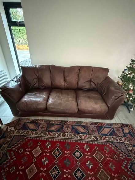 Photo of free Brown 3 seater leather sofa (Craigleith EH4) #2