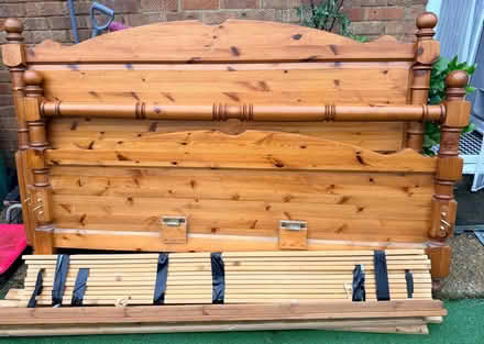 Photo of free Super King pine Bed Frame (Stone Cross BN23) #1