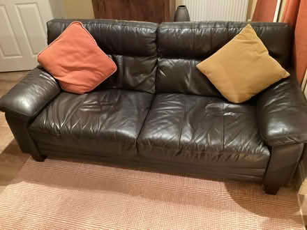 Photo of free Leather sofa (Eynesbury PE19) #4