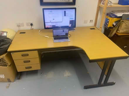 Photo of free Three-drawer office corner desk. (Pilrig EH6) #1