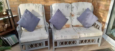 Photo of free Conservatory set - 2 person sofa + 2 chairs (Quorn LE12) #1