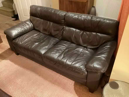Photo of free Leather sofa (Eynesbury PE19) #3