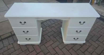 Photo of Solid heavy pine wooden dressing table & drawers dresser (Wavertree L17) #1