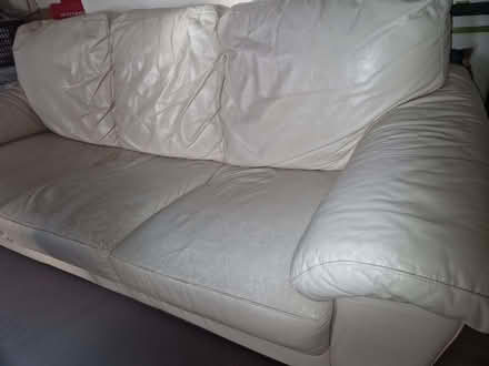 Photo of free Cream/White Leather Sofa (Heartsease NR7) #1