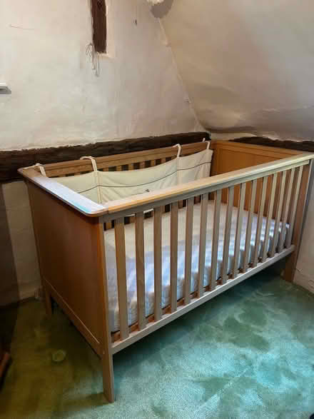 Photo of free Child’s wooden cot (Hemingford Grey PE28) #1