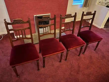 Photo of free Velvety Dining Chairs x 4 (Cheswick Green B90) #1