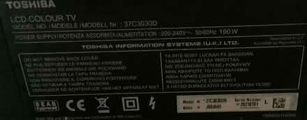 Photo of free Toshiba 37” lcd tv. No stand (Montrose DD10) #3