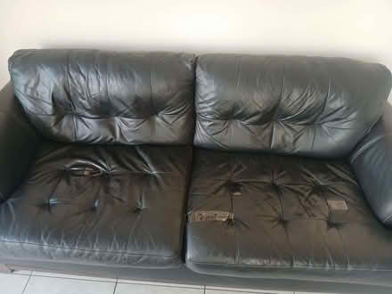 Photo of free Black Leather Sofa (Flagler Village, near Downtown) #2