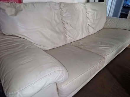 Photo of free Cream/White Leather Sofa (Heartsease NR7) #2