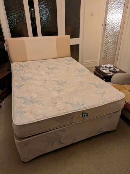 Photo of free Double divan bed with mattress and headboard (Cullercoats NE30) #1