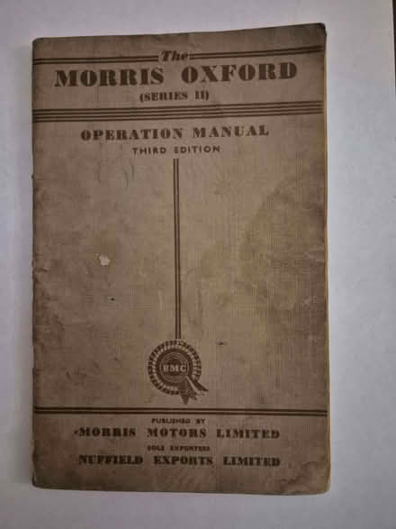 Photo of free Morris Oxford Series II Operation Manual (Romford RM1) #2