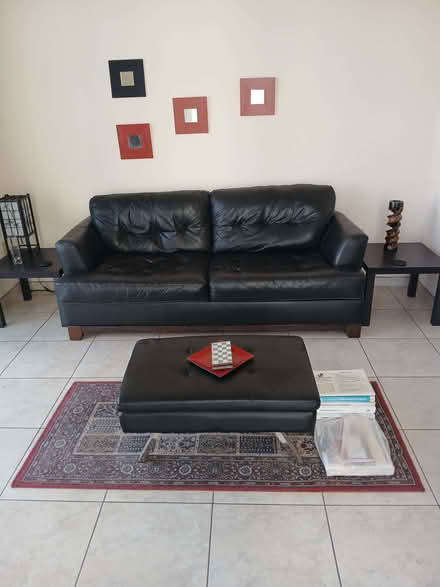 Photo of free Black Leather Sofa (Flagler Village, near Downtown) #1