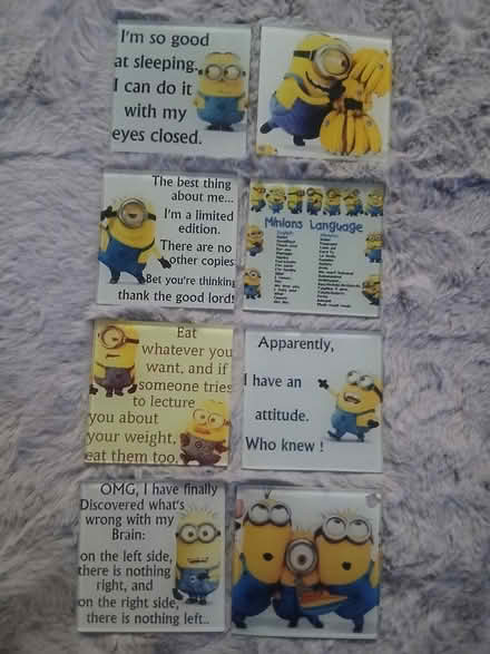 Photo of free 8x minion glass coasters (RG6 Lower Earley) #1
