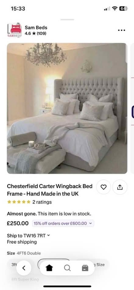 Photo of free Double bed and mattress (Sunbury on thames) #1