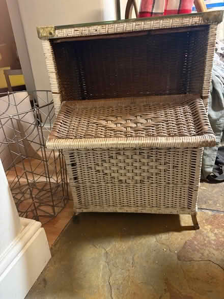 Photo of free Lloyd loom style laundry basket glass top (Milford DE56) #2