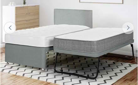 Photo of free Guest trundle bed single/double with mattresses, grey (Fareham PO16) #3